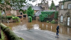 Low road in flood